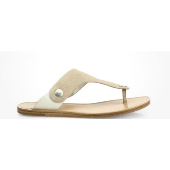 Rag&Bone Luna Suede Leather Sandals Ivory Stucco Slides Mule 36 US 5.5 - Picture 4 of 6